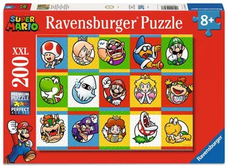 Super Mario Character Collection Puzzel 200 XXL Stukjes | Nintendo Super Mario Kinderpuzzel vanaf 8 Jaar de Ravensburger, édition Multicolore – boîte 1 sur 2