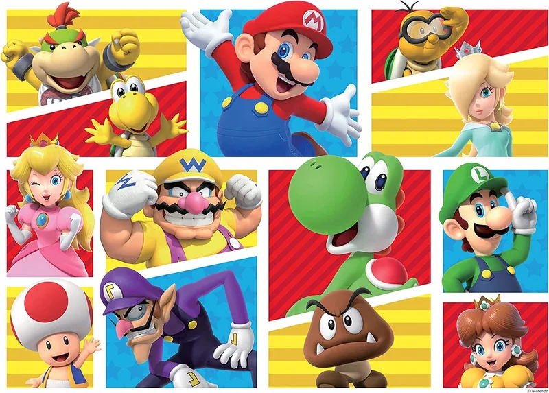 Super Mario puzzel - XXL vloerpuzzel - 125 stukjes - karton. fra Ravensburger, Flerfarvet-udgave – æske