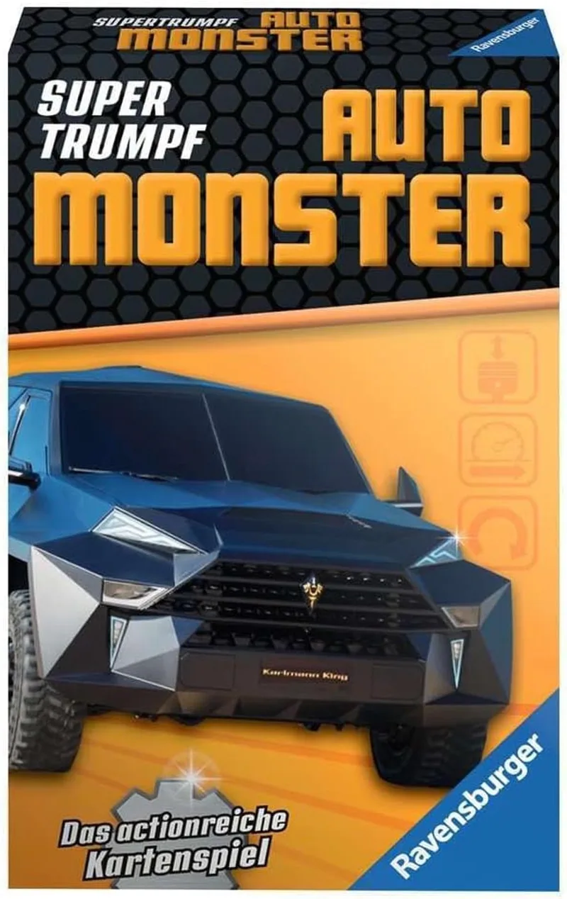 Super Trump Car Monster Kaartspel - 7+ fra Ravensburger – æske