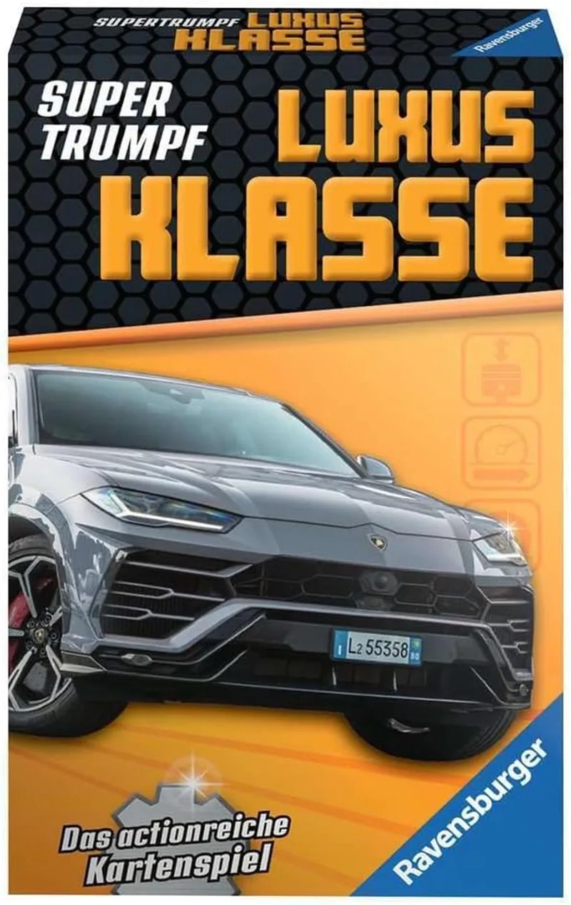 Super Trump Luxe Kaartspel: Technologie & Auto's (7+ jaar) fra Ravensburger – æske