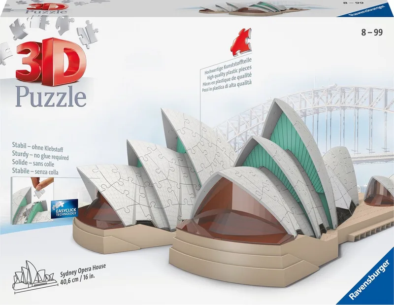 Sydney Opera House - 3D Puzzel - 216 stukjes van Ravensburger, editie Meerkleurig – doos