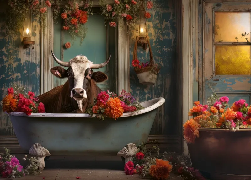 The cow with the flowery headdress (1000) from Ravensburger – box 2 of 2