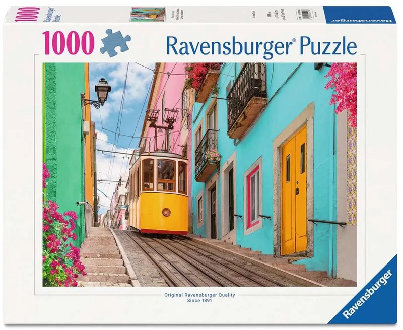 The Lisbon Tram Puzzel 1000 Stukjes | Kleurrijke Stadsgezicht Legpuzzel | Lissabon van Ravensburger – doos