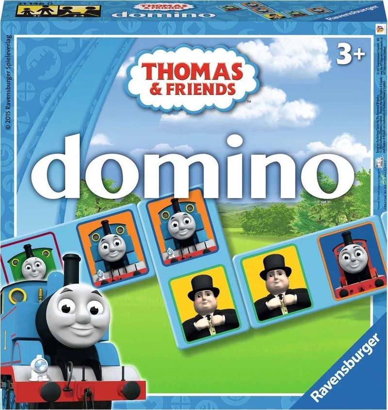 Thomas de trein Domino från Ravensburger, utgåva Bonte kleuren – kartong