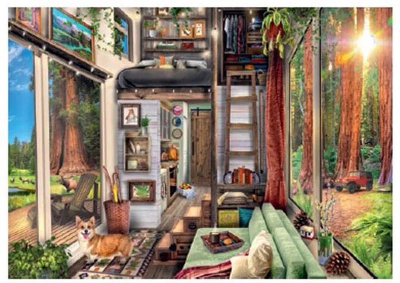 Tiny House puzzel 1000pcs van Ravensburger, editie Rood – doos