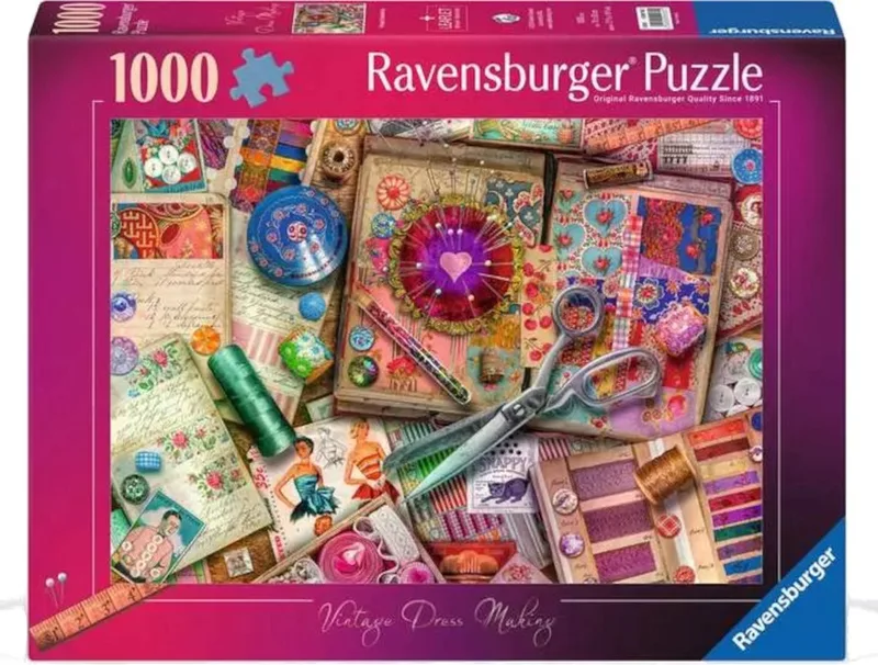 Vintage Dress Making - 1000 stukjes - Puzzel van Ravensburger, editie Meerkleurig – doos