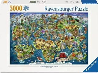 Världskarta 5000p (12001738) Pussel von Ravensburger, Ausgabe Mehrfarbig – Schachtel 2 von 2