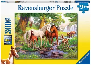 Puzzle : Chevaux Au Bord Du Ruisseau 300 Pièces de Ravensburger – boîte 1 sur 3