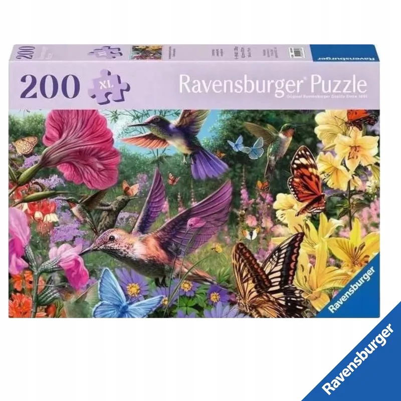 XL Puzzel 200 Stuk - Bloemen en Vlinders van Ravensburger – doos