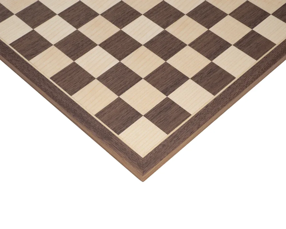 32 cm Walnoot- en Esdoorn Schaakbord de Rechapados Ferrer – boîte