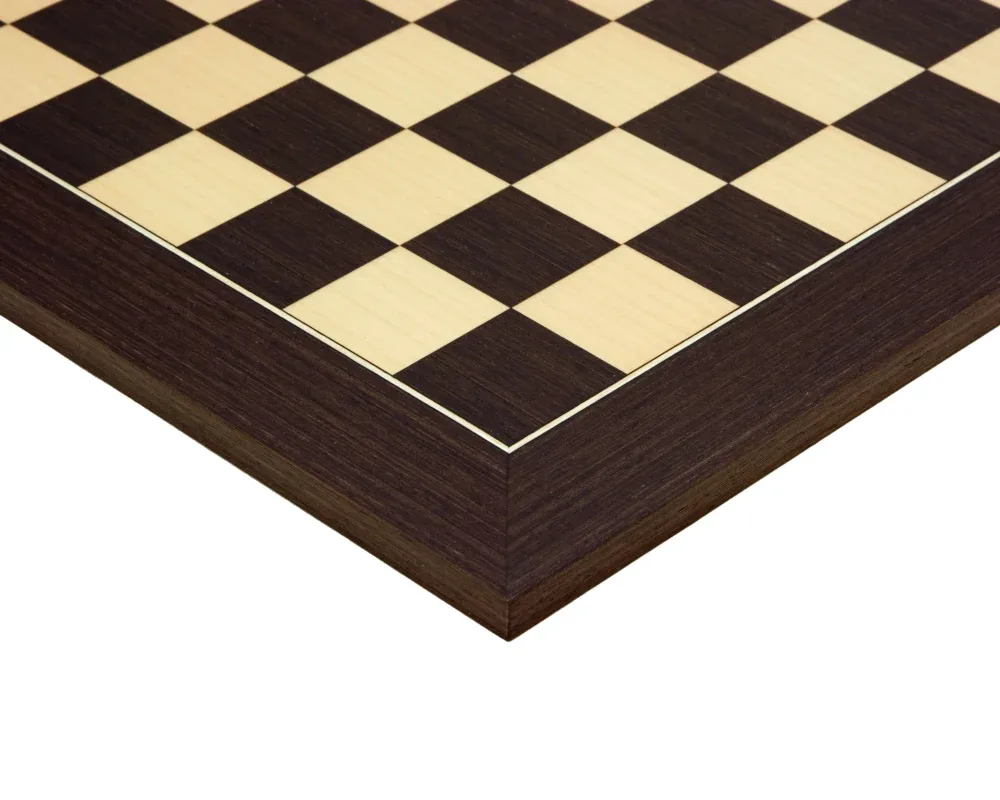 45 cm Wenge- en esdoorn Deluxe Schaakbord de Rechapados Ferrer – boîte