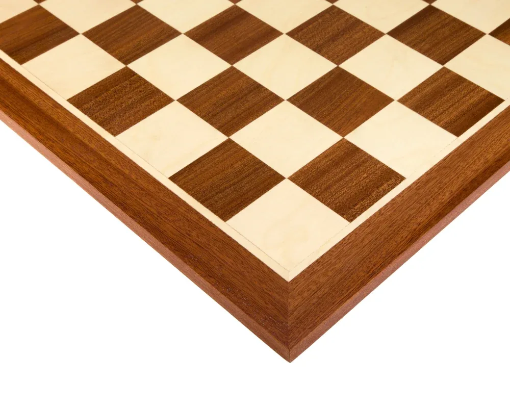 54 cm No. 6 ingelegd mahonie- en berkenhout Schaakbord van Rechapados Ferrer – doos