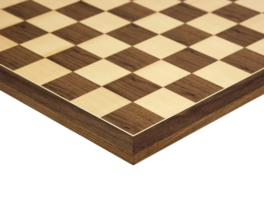 55 cm Walnoot- en Esdoorn Schaakbord van Rechapados Ferrer – doos