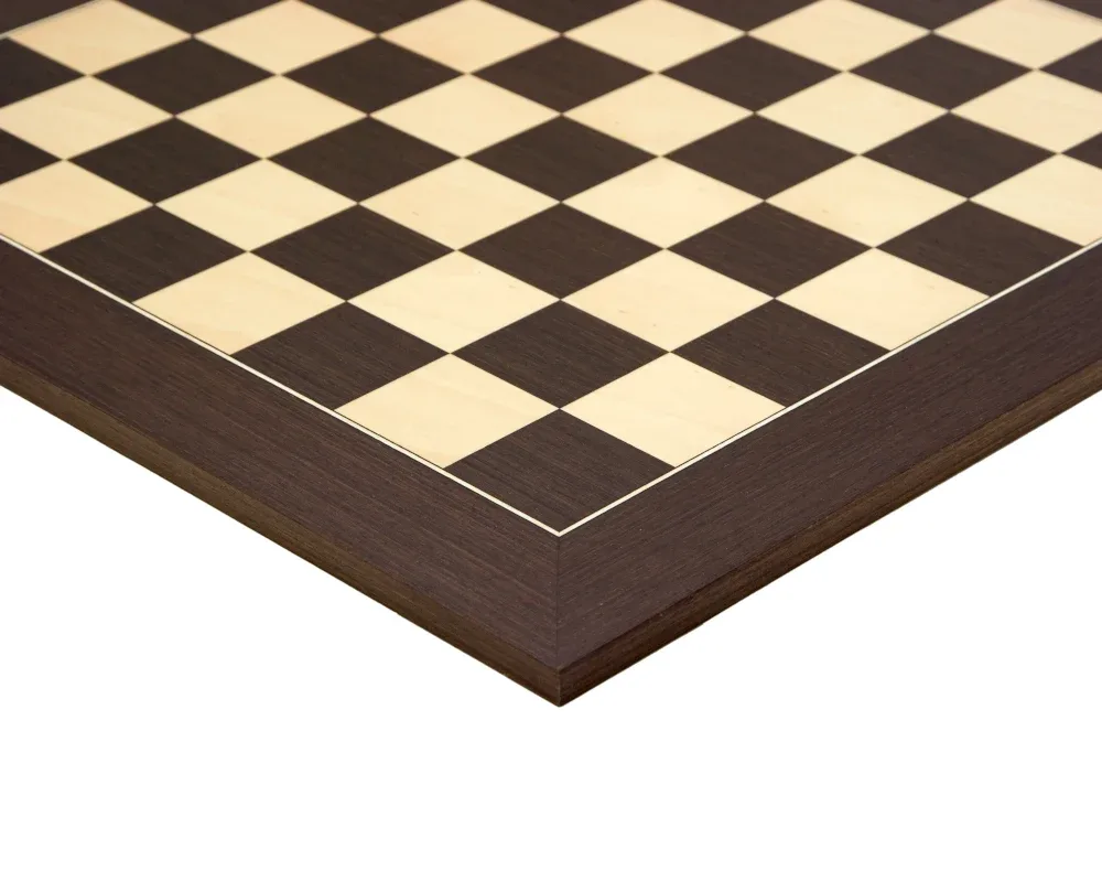 55 cm Wenge- en Esdoorn Deluxe Schaakbord van Rechapados Ferrer – doos