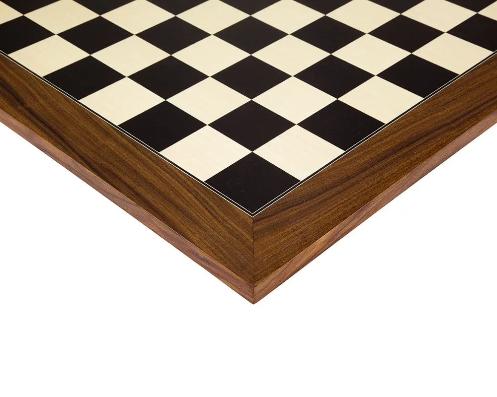 55 cm zwart anegre- en palissander deluxe schaakbord van Rechapados Ferrer – doos