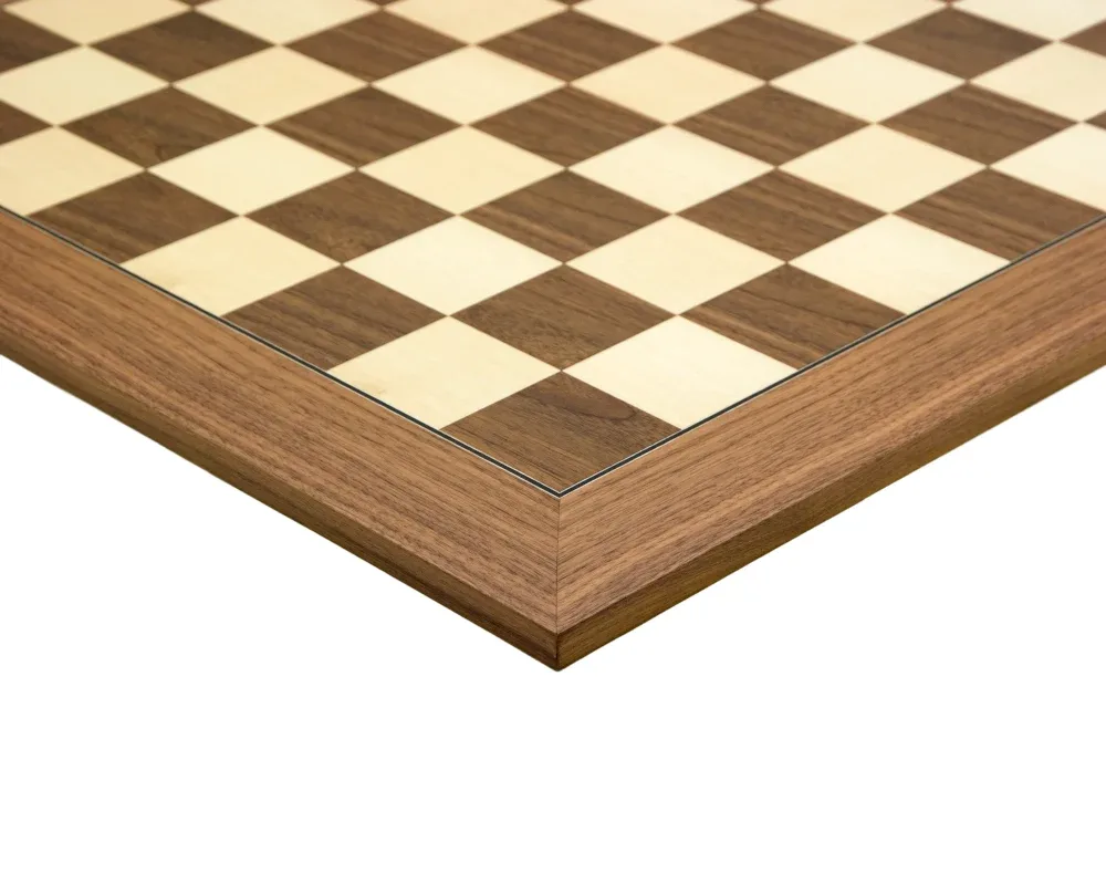 60 cm Walnoot- en Esdoorn Deluxe Schaakbord van Rechapados Ferrer – doos