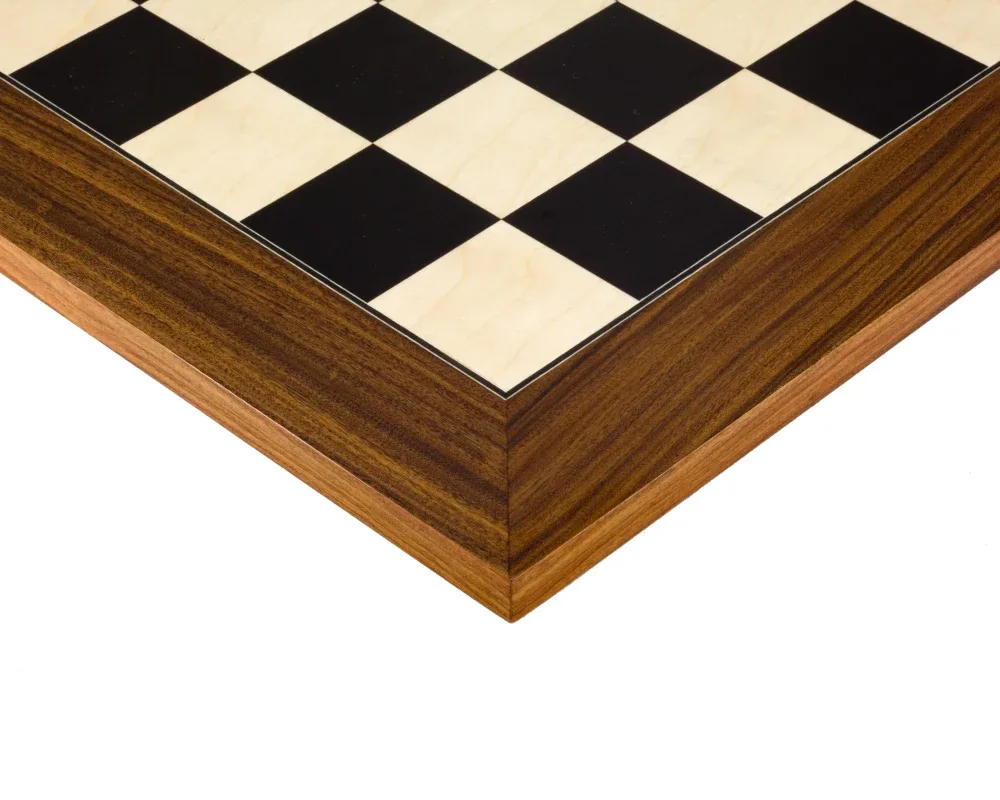 60 cm Zwart Anegre en Palisander Deluxe Schaakbord van Rechapados Ferrer – doos
