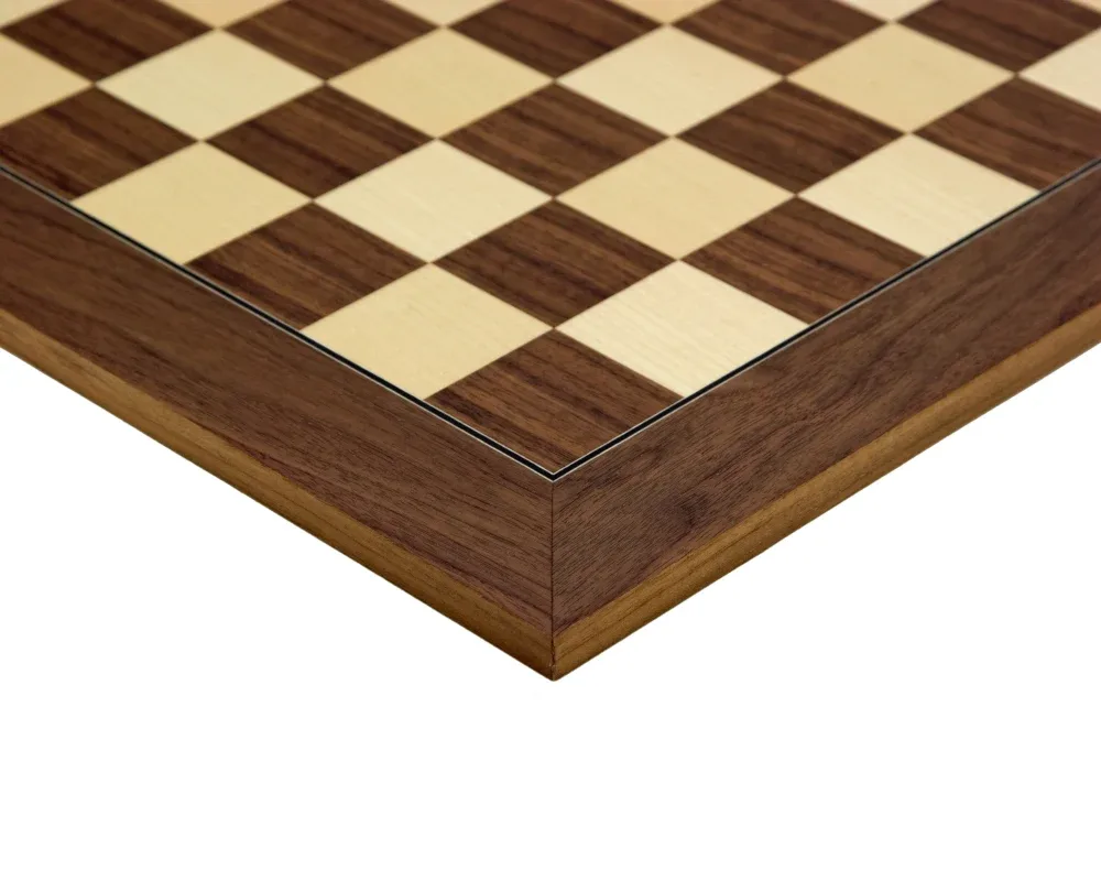 Deluxe Schaakbord 50 cm - walnoot en esdoorn de Rechapados Ferrer – boîte