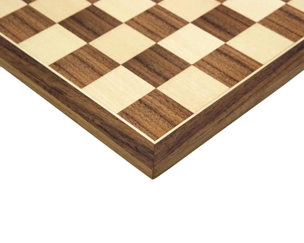 Schaakbord 35 cm van walnoot en esdoorn de Rechapados Ferrer – boîte