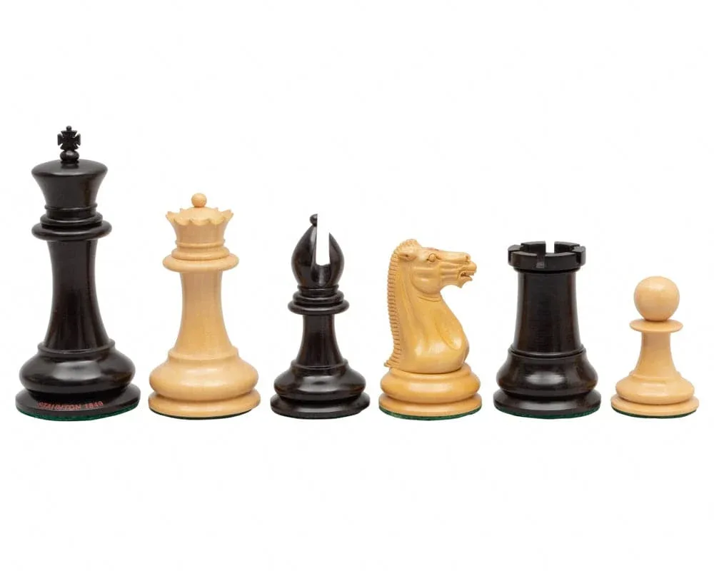 1849 Originele Staunton-schaakstukken van ebbenhout - 11,2 cm de Regency Chess – boîte