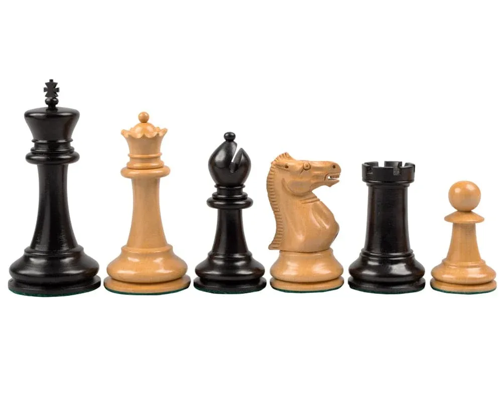 1869-reproductie ebbenhouten Staunton-schaakstukken - 10,2 cm de Regency Chess – boîte