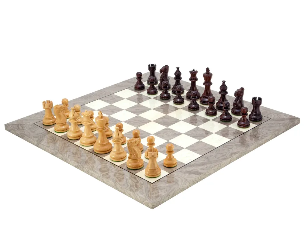 Atlantic palissander- en eswortel-schaakset van Regency Chess – doos