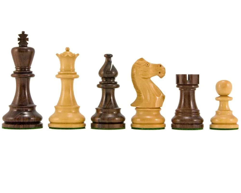 Atlantic Series Staunton-schaakstukken - palissander, 9,5 cm de Regency Chess – boîte