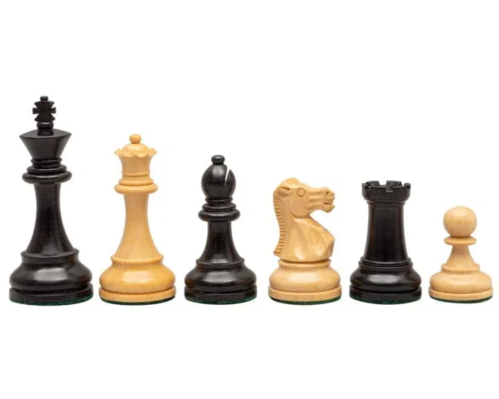 British Series geëboniseerde Schaakstukken - 8,9 cm de Regency Chess – boîte