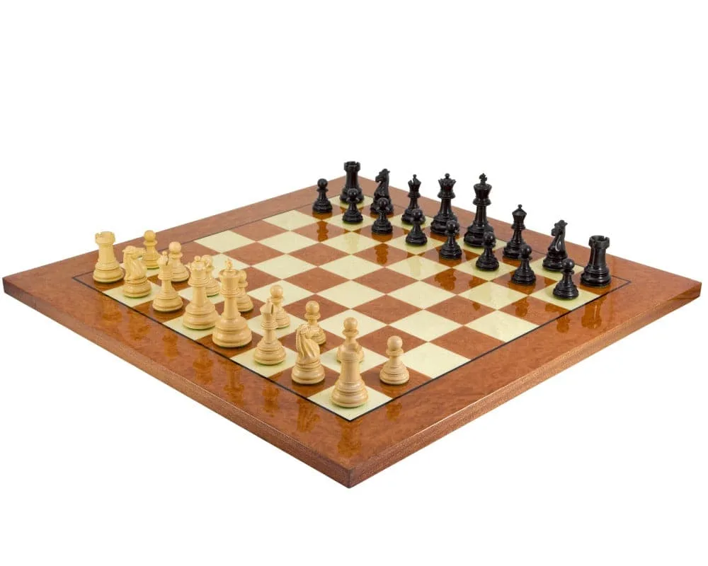 Cheltenham grote schaakset van ebbenhout en wortelhout de Regency Chess – boîte