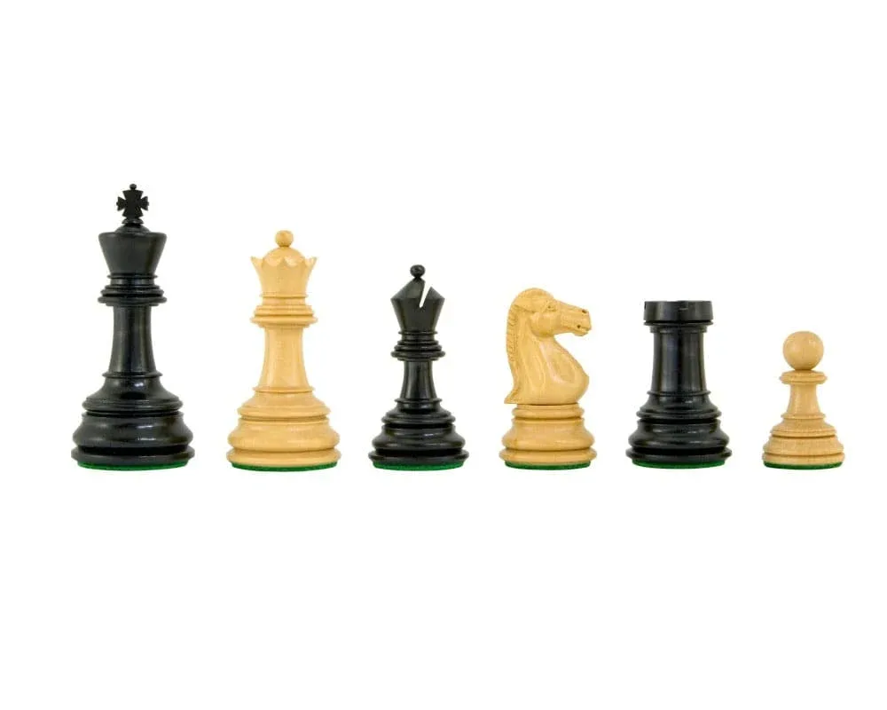 Cheltenham-serie Ebbenhout & Buxushout Schaakstukken - 9,5 cm de Regency Chess – boîte