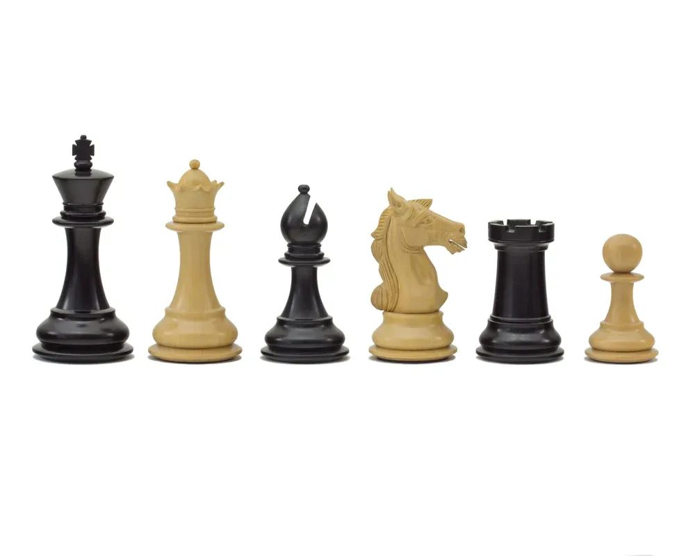 Columbus Series ebbenhouten schaakstukken - 10,2 cm de Regency Chess – boîte