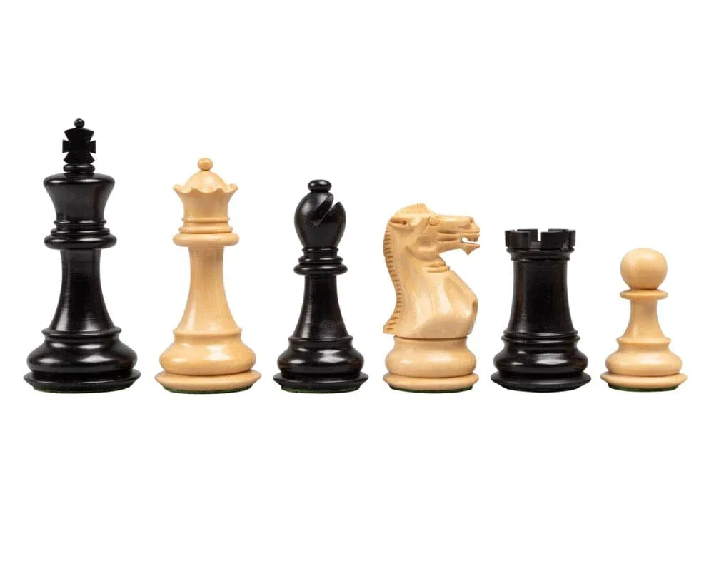 Competition Geëboniseerde schaakstukken - 7,6 cm, inclusief opbergkist voor schaakstukken de Regency Chess – boîte