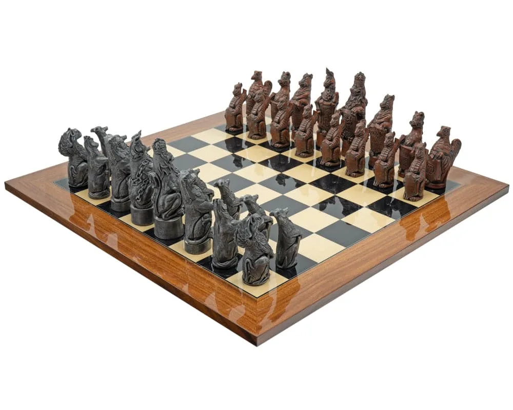 De Berkeley Chess Royal Beasts Grand Schaakset van metaal en palisander de Regency Chess – boîte