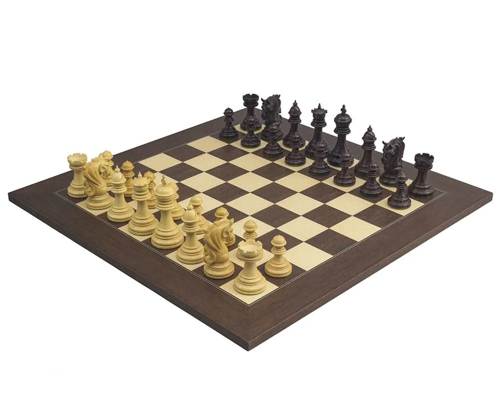 De Kingsgate Rosewood- en Palisander Schaakset van Regency Chess – doos