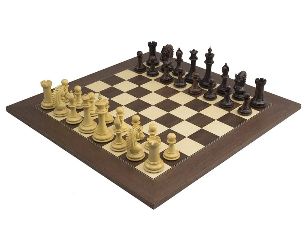De Sheffield Knight Rosewood en Palisander Schaakset van Regency Chess – doos