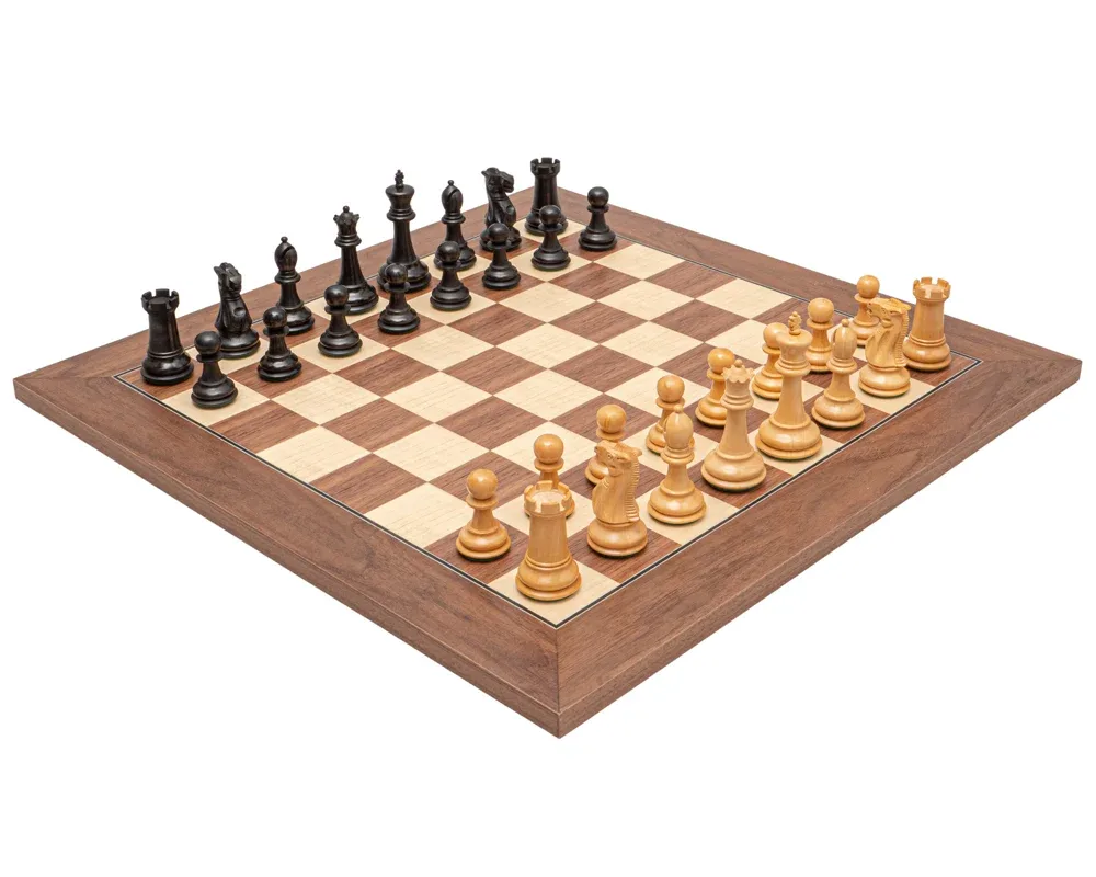 De Warwick Grand zwart- en walnoot Schaakset de Regency Chess – boîte