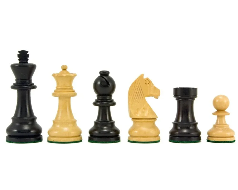 Down Head-paard, geëboniseerde Staunton-schaakstukken - 7,6 cm de Regency Chess – boîte