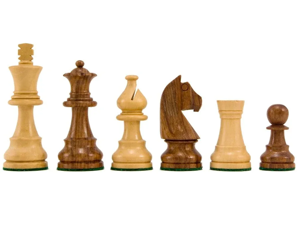 Down Head Paard Sheesham - Staunton-schaakstukken - 7,6 cm van Regency Chess – doos