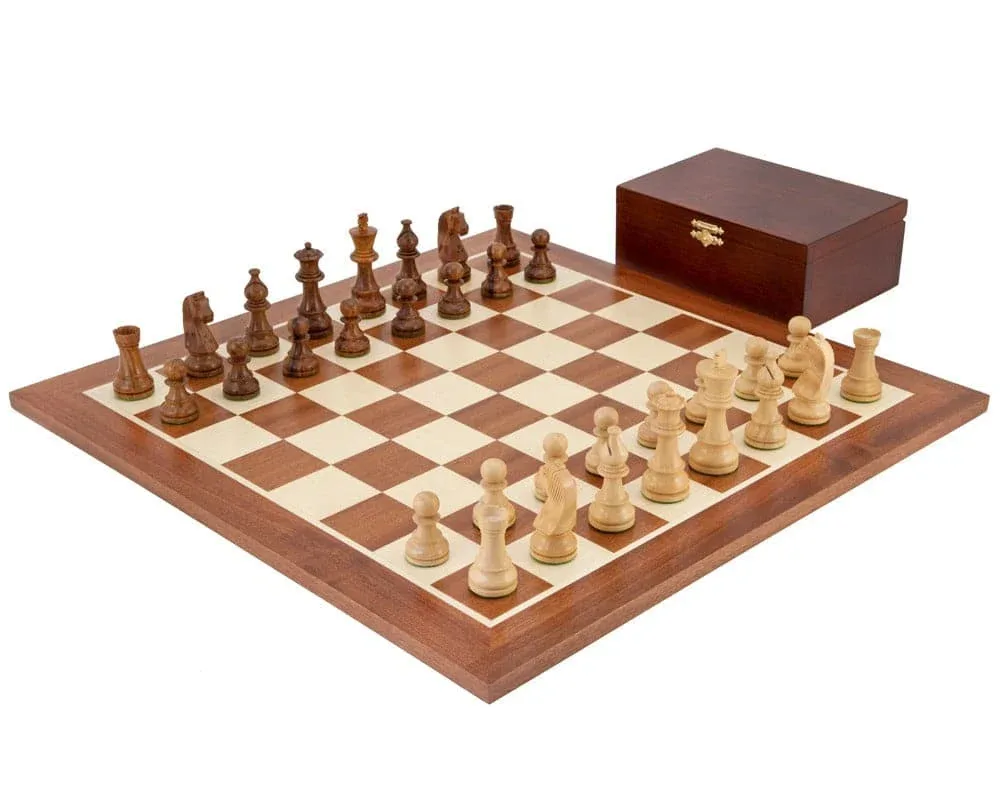 Down Head Sheesham Grand Championship Schaakset de Regency Chess – boîte