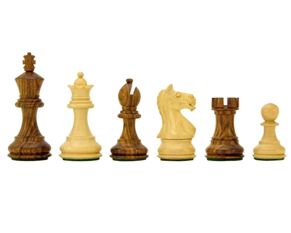 Fierce Knight Sheesham Staunton-schaakstukken - 7,6 cm inclusief opbergkist voor schaakstukken de Regency Chess – boîte