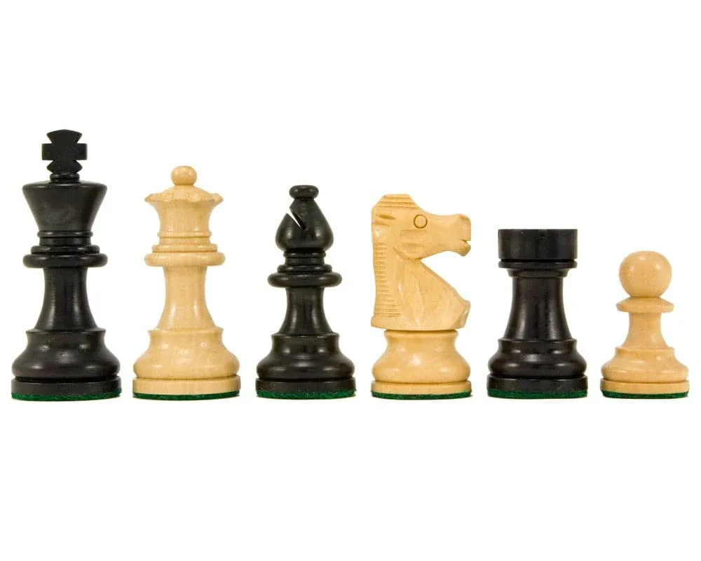 French Knight-serie geëboniseerde Staunton-schaakstukken - 8,3 cm de Regency Chess – boîte