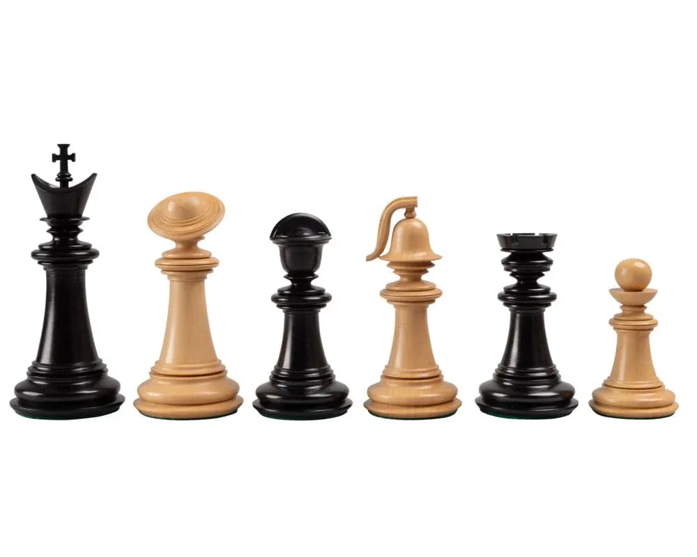 Griekse serie ebbenhouten Staunton-schaakstukken - 11,4 cm de Regency Chess – boîte