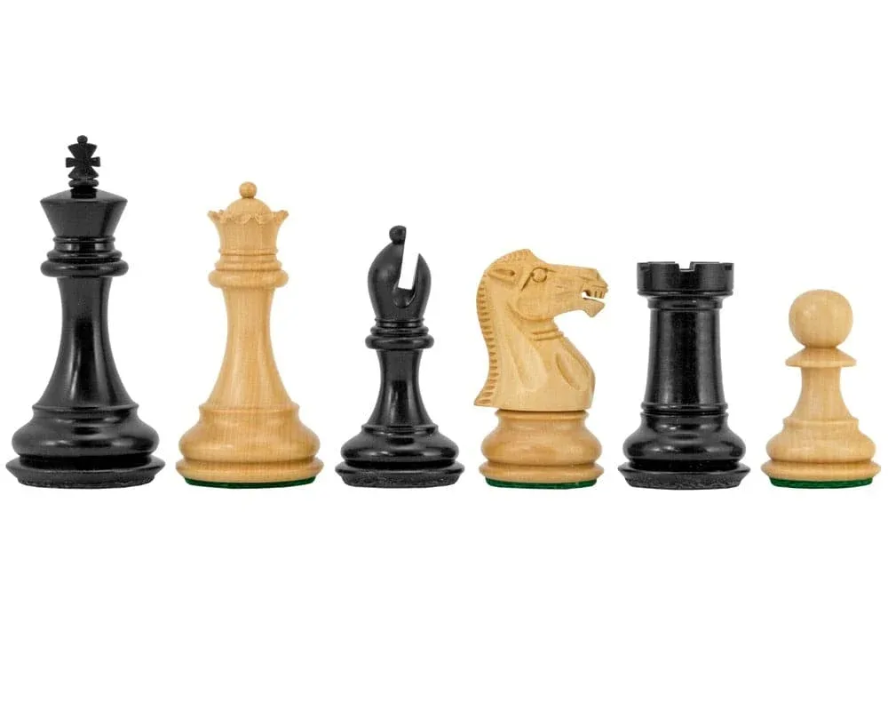 Highclere Series ebbenhouten Staunton-schaakstukken - 7,6 cm de Regency Chess – boîte