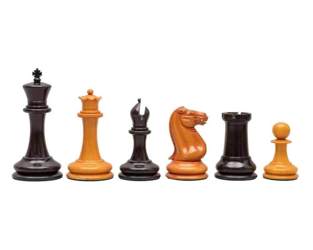 J J Cooke Edition Schaakstukken van ebbenhout en gepatineerd buxushout - 11,2 cm de Regency Chess – boîte