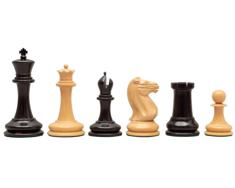 J J Cooke Reproductie ebbenhouten schaakstukken - 11,2 cm de Regency Chess – boîte