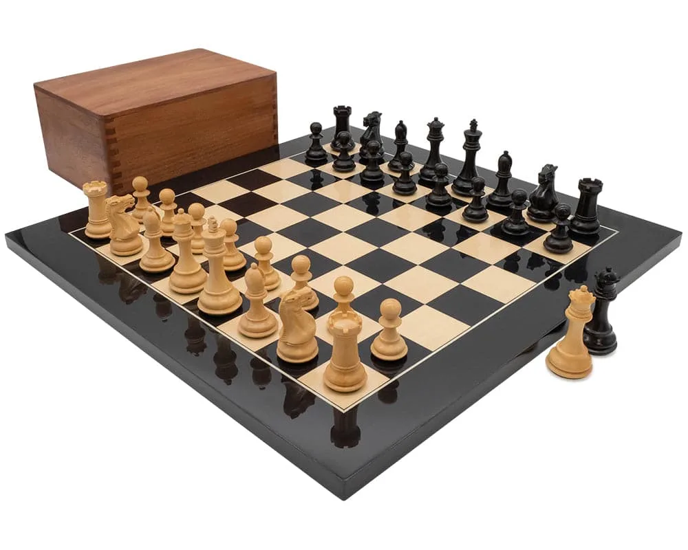 Luxe competitieve Staunton-schaakset met Opbergkist voor schaakstukken de Regency Chess – boîte