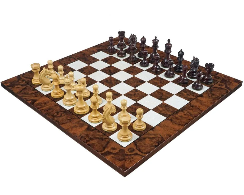 Luxe Garvi Staunton-schaakset van palissander en walnoot (groot) de Regency Chess – boîte