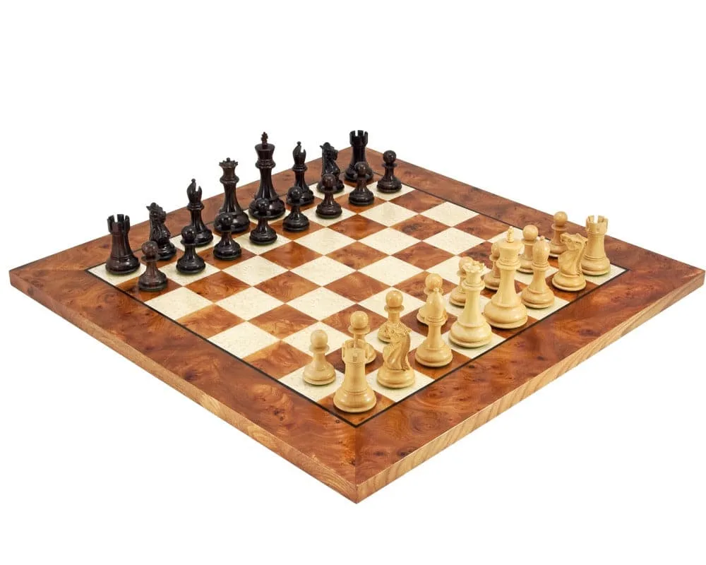 Luxe Siciliaanse palissander- en briarhouten Schaakset van Regency Chess – doos