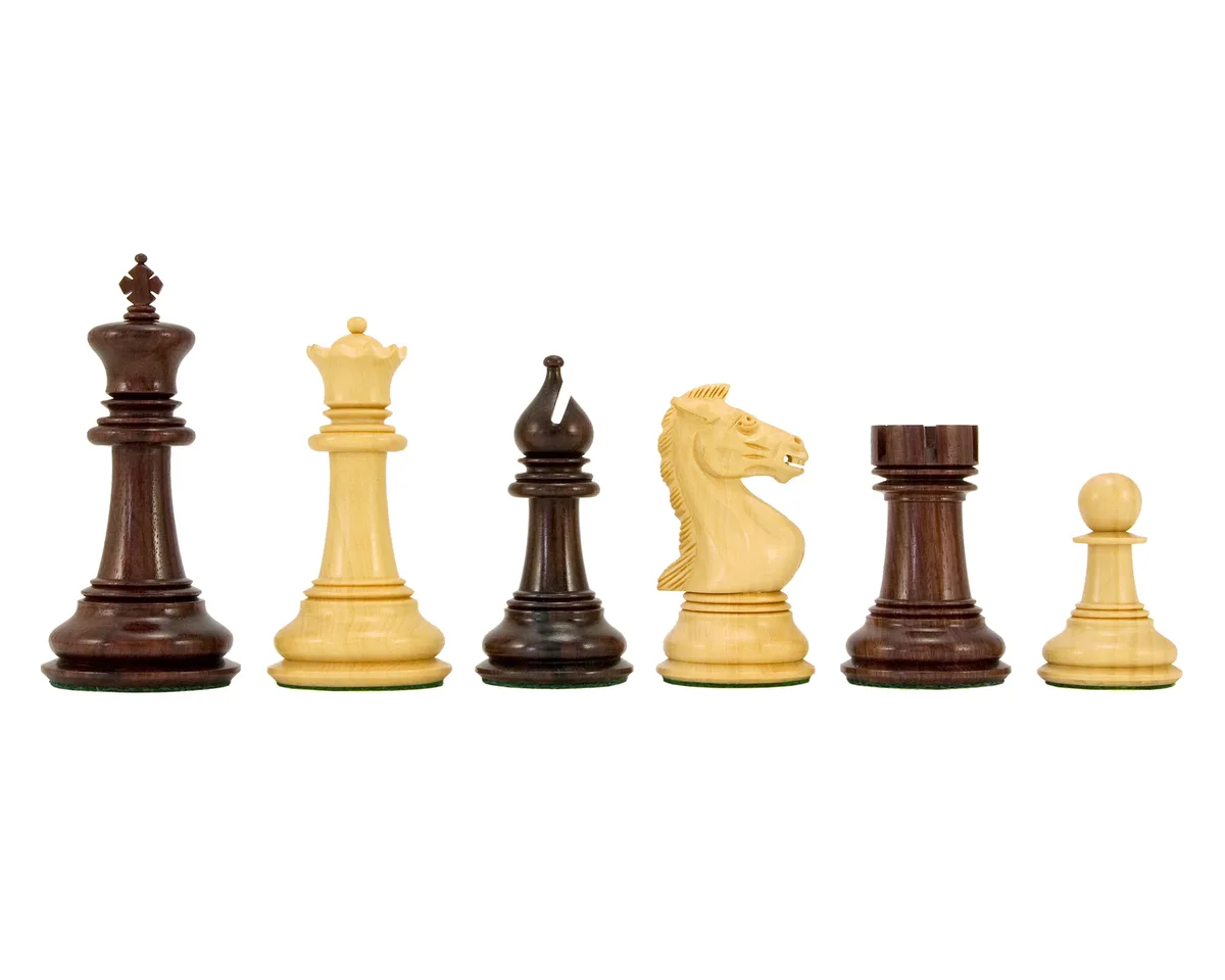 Madrid-serie Palissander Luxe Schaakstukken - 10 cm van Regency Chess – doos