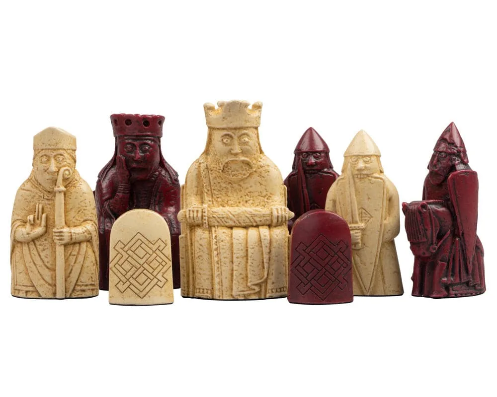 Officiële Isle of Lewis Rode Schaakstukken - 8,3 cm van Regency Chess – doos